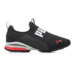 Men's Puma Axelion Slip-On Sneakers Black/Grey/Red
