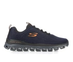 Men's Skechers 232136 Glide Step Fasten Up Running Shoes Navy/Black