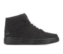 Men's Puma Rebound LayUp Buck High-Top Sneakers Black/Black