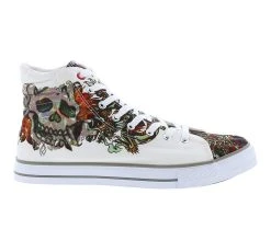 Men's Ed Hardy Still Life High-Top Casual Sneakers White