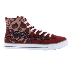 Men's Ed Hardy Tibby High-Top Casual Sneakers Red