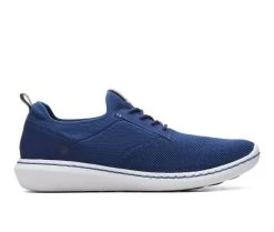 Men's Clarks Step Urban Low Sneakers Navy Textile