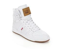 Men's Levis 521 BB Pebbled UL High-Top Sneakers White/Gum -Skechers Sales Store 2 163