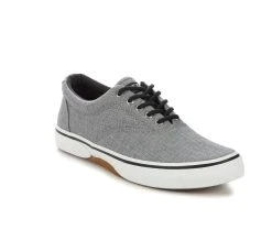 Men's Sperry Halyard CVO Linen Sneakers Chambray Black -Skechers Sales Store 2 207