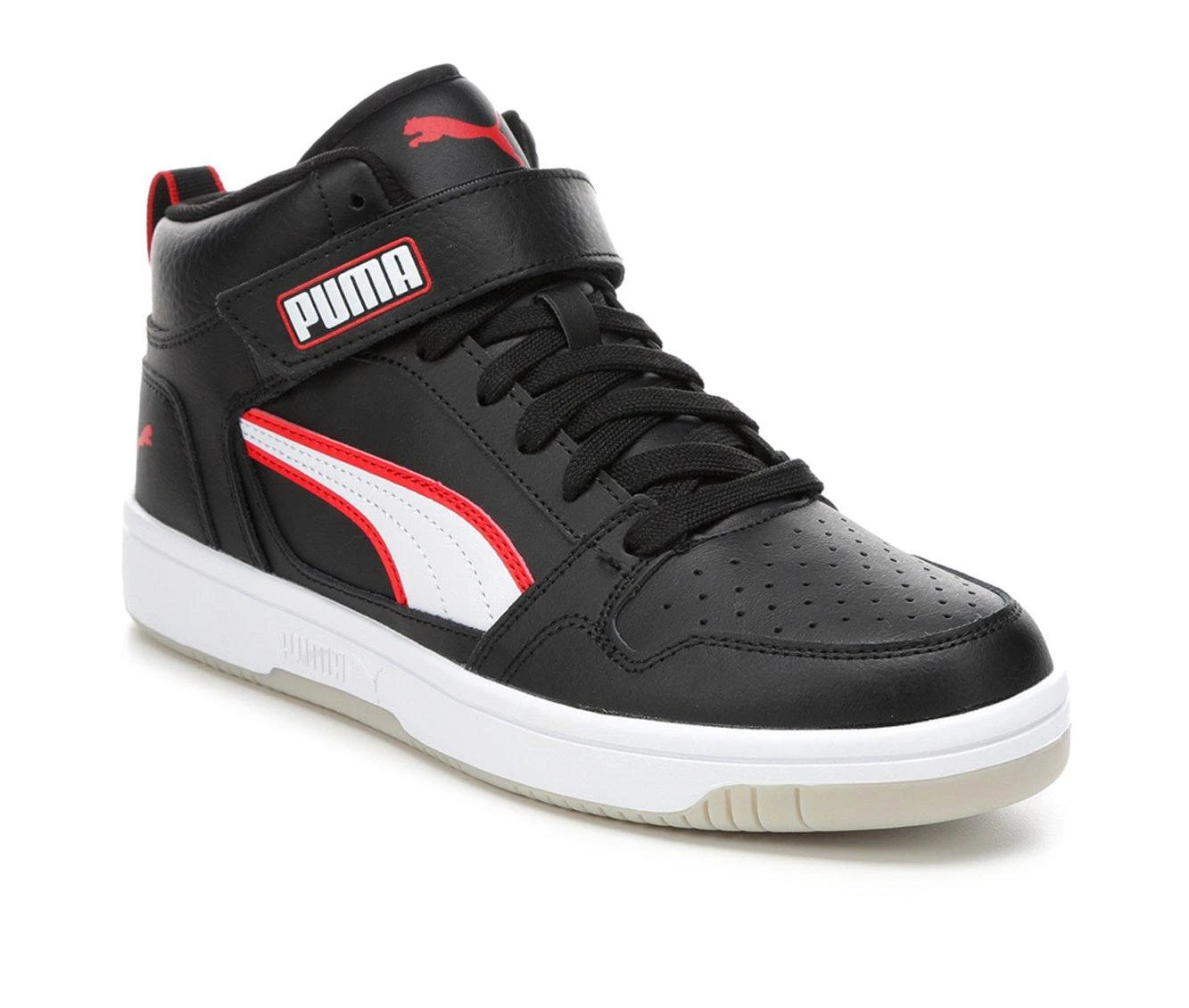 Men's Puma Rebound Strap Alumni Mid-Top Sneakers Men's Puma Rebound Strap Alumni Mid-Top Sneakers Black/White/Red -Skechers Sales Store 2 213