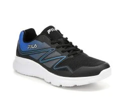 Men's Fila Memory Panorama 9 Running Shoes Blk/Grey/Blue -Skechers Sales Store 2 3