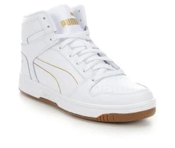 Men's Puma Rebound Layup Lux Sneakers White/Gold/Gum -Skechers Sales Store 2 481