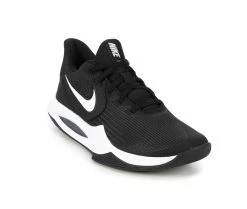 Men's Nike Air Precision V Basketball Shoes Black/White/Gry -Skechers Sales Store 2 495