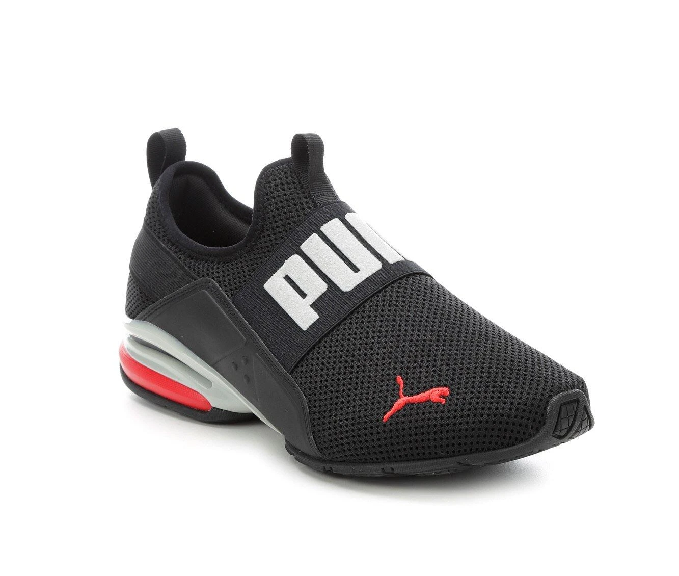 Men's Puma Axelion Slip-On Sneakers Black/Grey/Red 5 Men's Puma Axelion Slip-On Sneakers Black/Grey/Red - Image 3