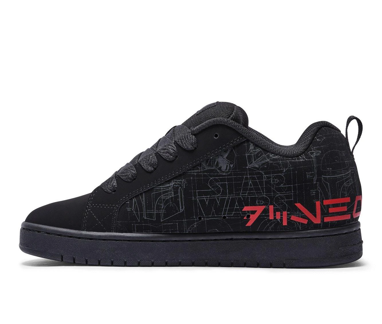 Men's DC Court Graffik Star Wars Skate Shoes StarWars Blk/Rd 6 Men's DC Court Graffik Star Wars Skate Shoes StarWars Blk/Rd - Image 4