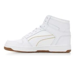 Men's Puma Rebound Layup Lux Sneakers White/Gold/Gum -Skechers Sales Store 3 481